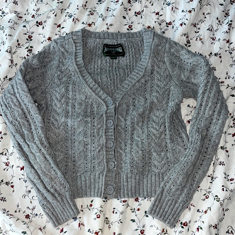 Gray knit sweater from American Eagle